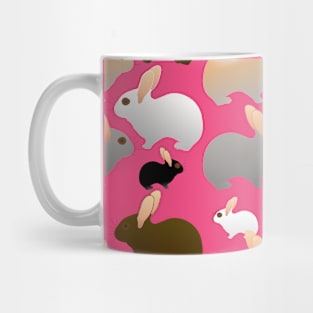 Colorful Rabbit Family Pattern (repeat version) Mug